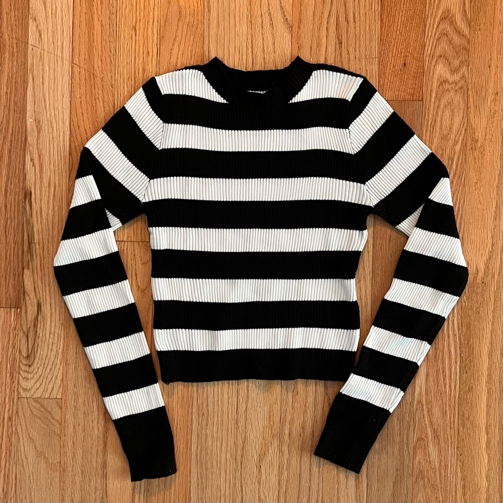 Black and White Striped Top
